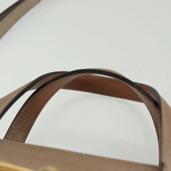 GUCCI Horsebit Hand Bag Leather 2way Gold Pink gold 319795 Auth 133420 - Picture 9 of 16